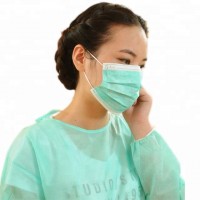 Disposable 3-ply blue surgical mouth-muffle with white back side FDA 510K face mask